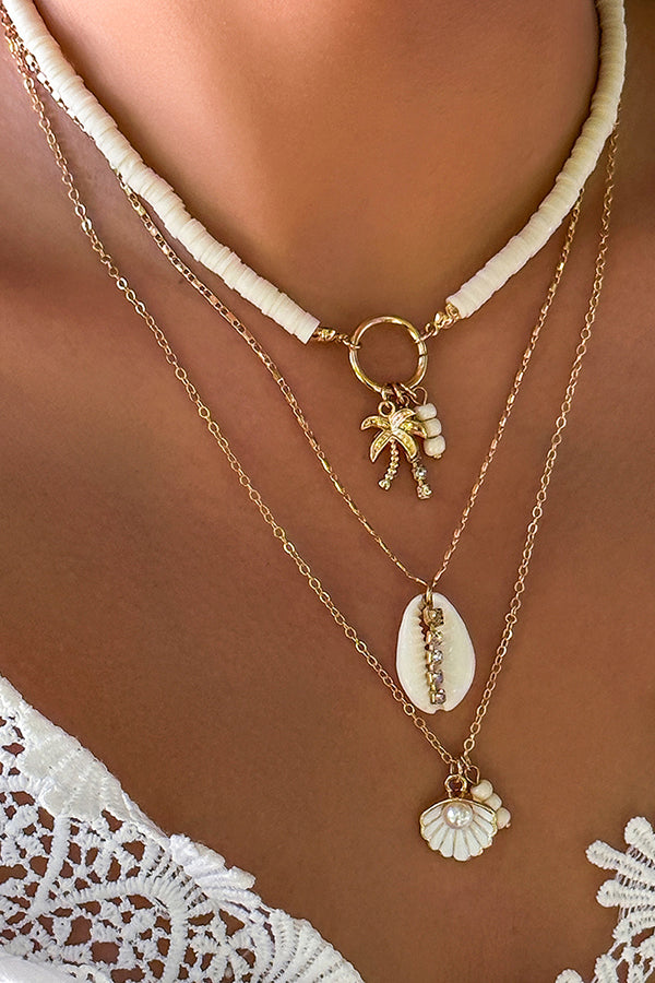 Bohemian Sunflower Multi-layer Pearl Shell Necklace