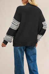 Stylish Color-blocked Loose Long-sleeved Knit Sweater