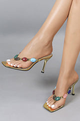 Fashionable Beaded Stiletto Sexy Sandals