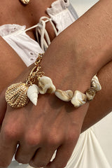 Vacation Imitation Pearl Conch Starfish Pendant Necklace Bracelet