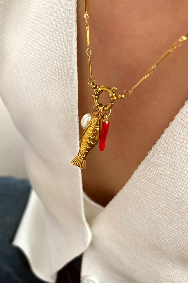 Fashion Koi Freshwater Pearl Necklace