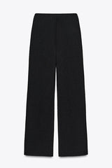 Fashion Contrast Color Stretch High Waist Casual Straight Pants