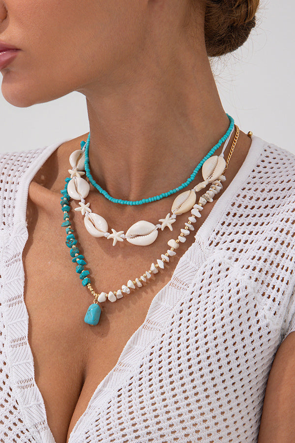 Bohemian Sunflower Multi-layer Pearl Shell Necklace