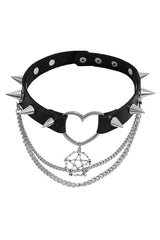 Dark Rivet Punk Necklace