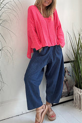 Solid Color Casual Long-sleeved Loose Knitted Sweater