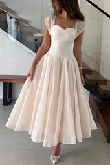 Elegant Sleeveless Waist-cinching Mesh Full-hem Maxi Dress