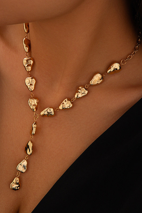 Fashion Irregular Baroque Style Teardrop-shaped Pendant Necklace