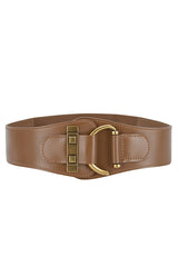 Retro Style Waist-hugging Wide Leather Belt