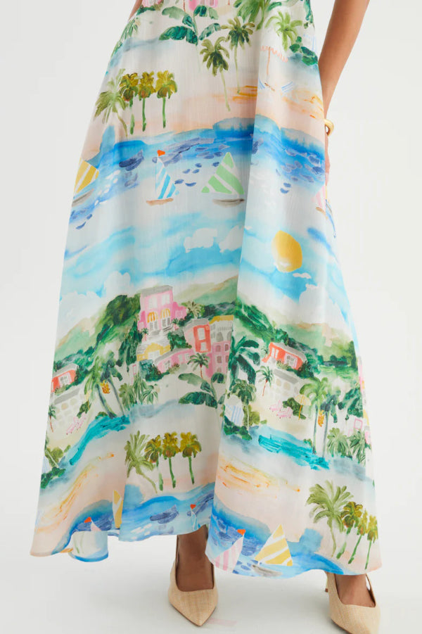 Unique Printed Loose Sleeveless Camisole Casual Vacation Maxi Dress