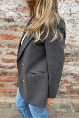 Solid Color Lapel Long Sleeve Loose Casual Blazer