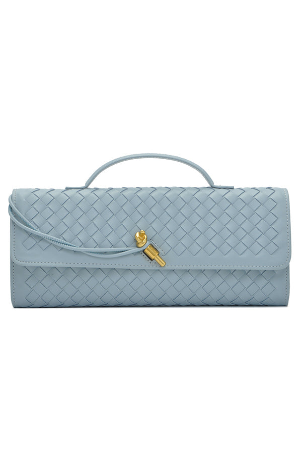 Woven Soft Leather Horizontal Square Accordion Bag