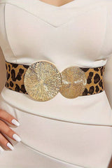 Fashionable Elastic Double Circle Decorative Wide Belt