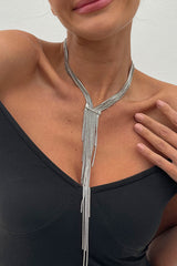 Simple Y-shaped Metal Tassel Chain Necklace