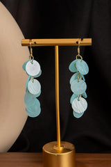 Resort Style Colorful Round Shell Tassel Earrings