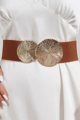 Fashionable Elastic Double Circle Decorative Wide Belt