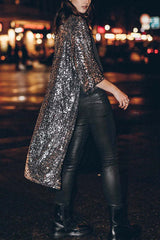 Disco Glamour Sequin Bell Sleeve Kimono