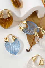 Fashion Candy-colored Glass-feel Striped Small Wing Earrings