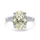 Yellow Stone Radiant Cut Engagement Ring in Sterling Silver