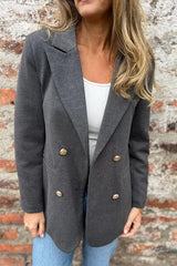 Solid Color Lapel Long Sleeve Loose Casual Blazer