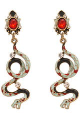Fashionable Colorful Oil-drop Snake-shaped Gemstone Earrings
