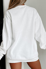 Christmas Sequined Bow Crew Neck Long-sleeved Loose Sweatshirt