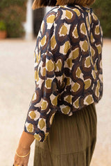 Unique Printed Lapel Button-down Loose Casual Shirt