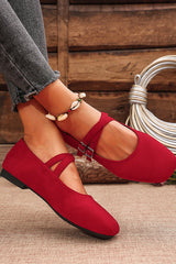 Fashionable Buckled Suede Round Toe Casual Shoes
