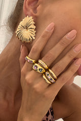 Fashionable Hollow Diamond Irregular Retro Ring