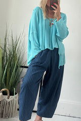 Solid Color Casual Long-sleeved Loose Knitted Sweater