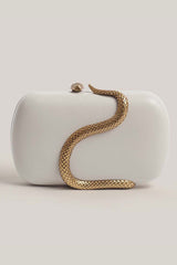 Fashionable Snake-embellished Evening Clutch