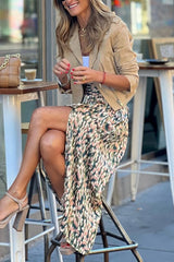 Fashion Suede Lapel Long Sleeve Motorcycle Jacket