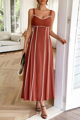 Resort Style Halter Backless Casual Midi Dress