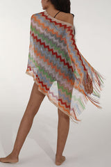 Fashionable Colorful Knitted Sunscreen Beach Shawl