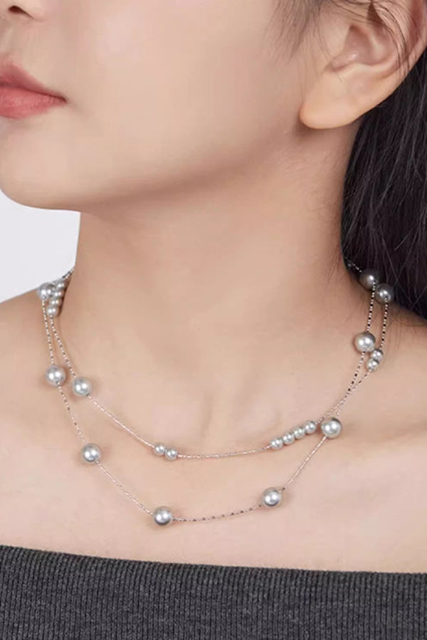 Vintage Pearl Beaded Stackable Elegant Necklace