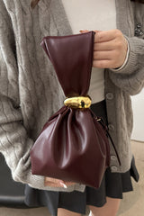 Retro Pleated Simple Bucket Bag