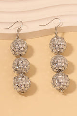 Fashionable Super Sparkly Disco Ball Earrings