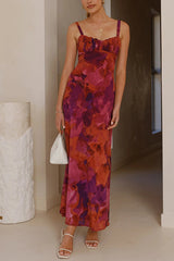 Fashion Tie-dye Backless Suspender Holiday Maxi Dress