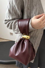 Retro Pleated Simple Bucket Bag