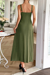 Resort Style Halter Backless Casual Midi Dress