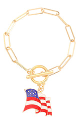 American Flag Independence Day Fashion Bracelet