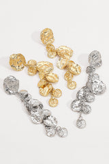 Light Luxury Metal Disc Pendant Earrings