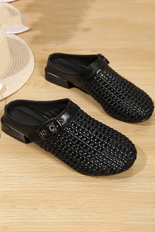 Fashionable Hollow Half-slip Sandals