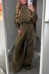 Fashionable High-neck Long-sleeved Zippered Simple Jacket