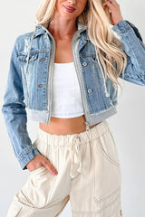 Fashionable Patchwork Hooded Casual Long-sleeved Denim Jacket