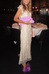 Like Gelato Sheer Large Sequin Short Sleeve Cover-up Maxi Dress