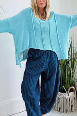 Solid Color Casual Long-sleeved Loose Knitted Sweater