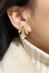 Fashionable Hollow Enamel Diamond Earrings