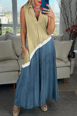 Unique Printed V-Neck Sleeveless Casual Maxi Dress