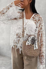 Fashionable Hollow Elegant Lace Flower Jacket