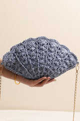 Fairy Shell Hollowed-Out Crossbody Straw Bag